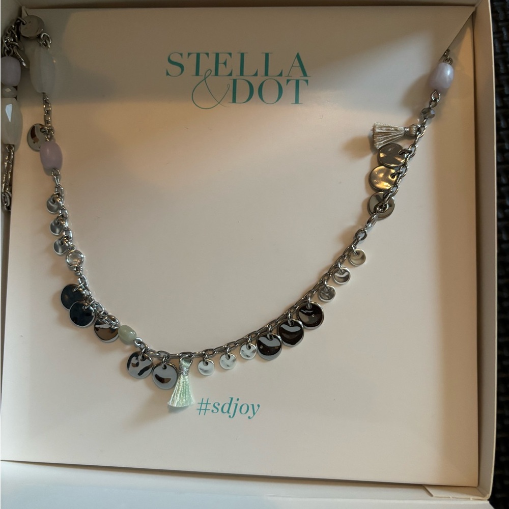 Stella & Dot Silver Disc Charm Necklace